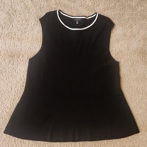 Talbots Black and White Fitted Blouse